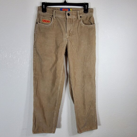 Empyre 26 Youth Loose Relaxed Fit Corduroy SK8 Baggy Pants Skater Y2K Beige - Picture 1 of 12